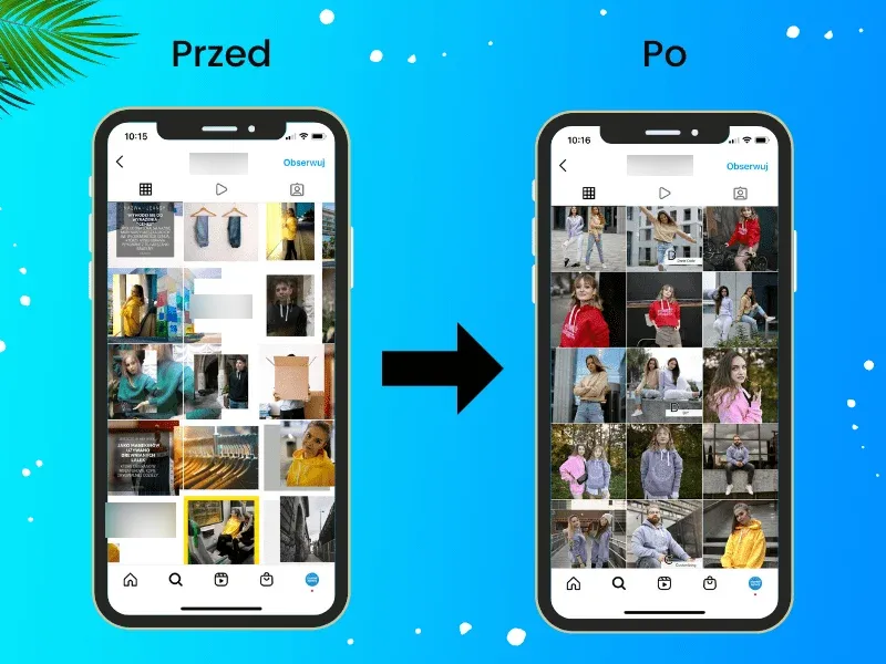 Obsługa social media marki z branży odzieżowej - estetyczny feed na Instagramie